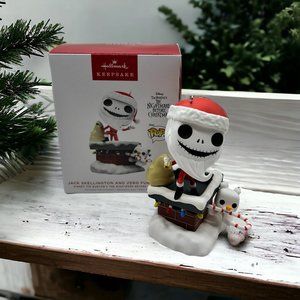 Hallmark NBC Jack Skellington and Zero Funko Pop Christmas Ornament 2023 NIB